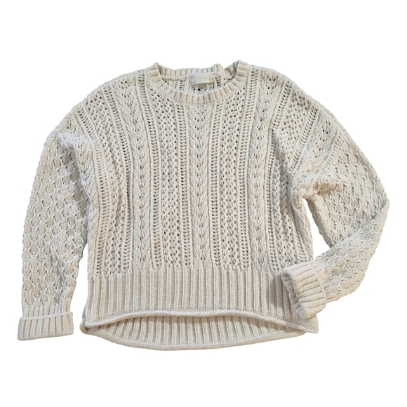Altar'd State Chenille Cream Cable Knit Sweater Women's Size Small - Picture 1 of 6